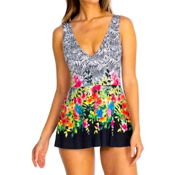 ⚠️SOLD-EB-1/5/23⚠️Johnny Was Rose Skirted One Piece Swimsuit - Picture 3 of 16